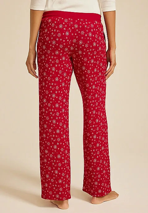 Hacci Snowflake Wide Leg Pajama Pants