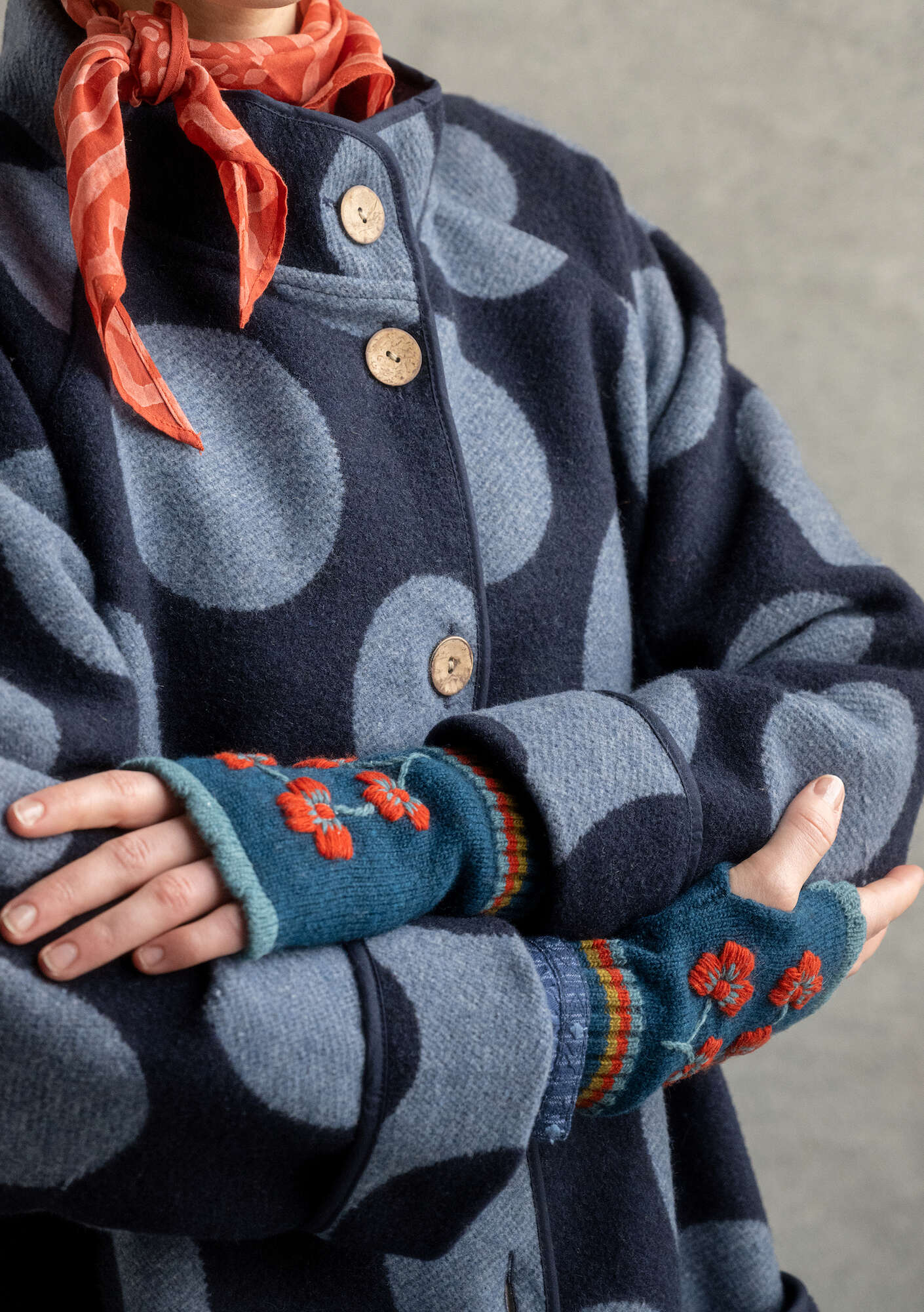 “Saga” recycled wool fingerless gloves