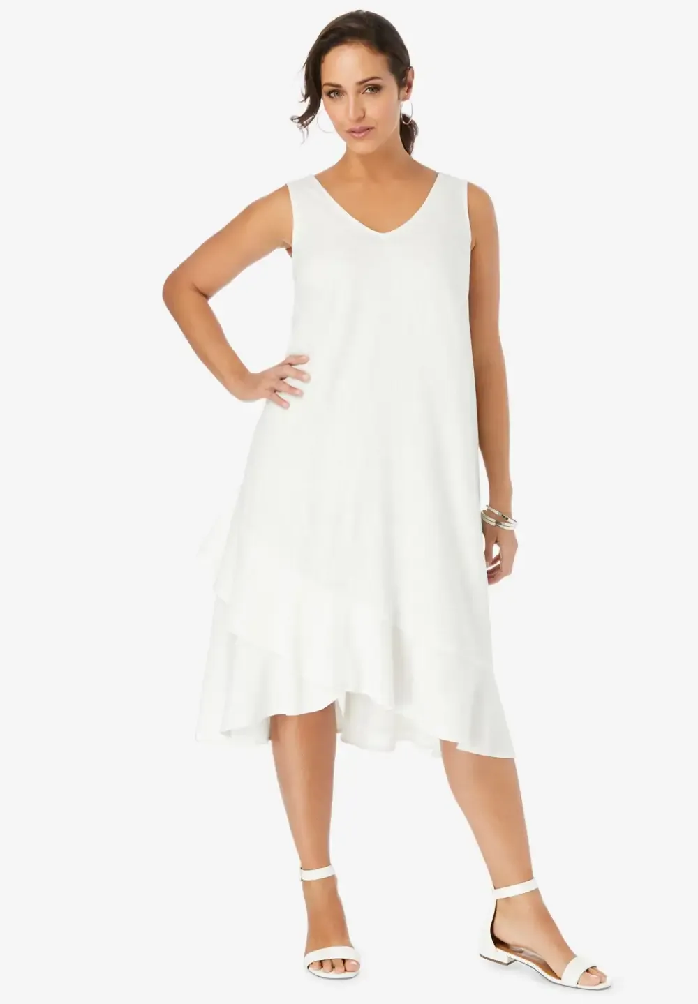 Linen Flounce Dress