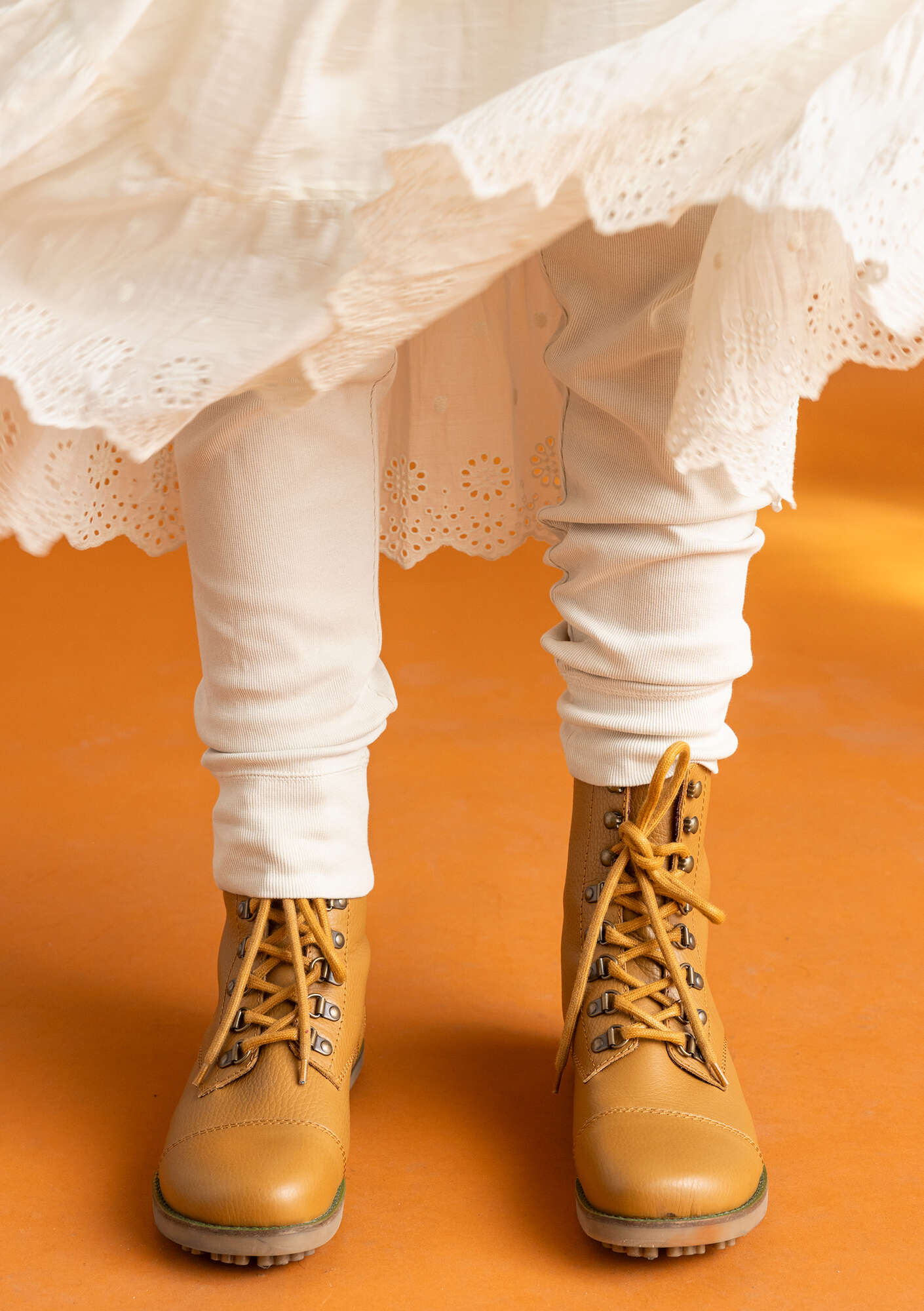 Organic cotton ribbed jersey leggings