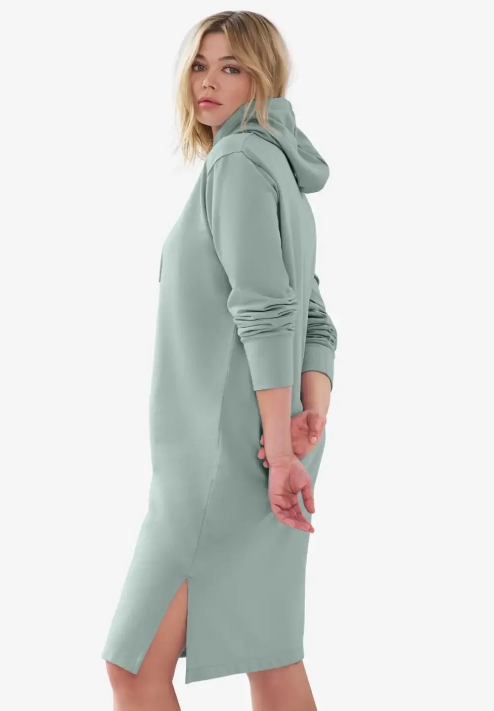 French Terry Hooded Sweatshirt Dress