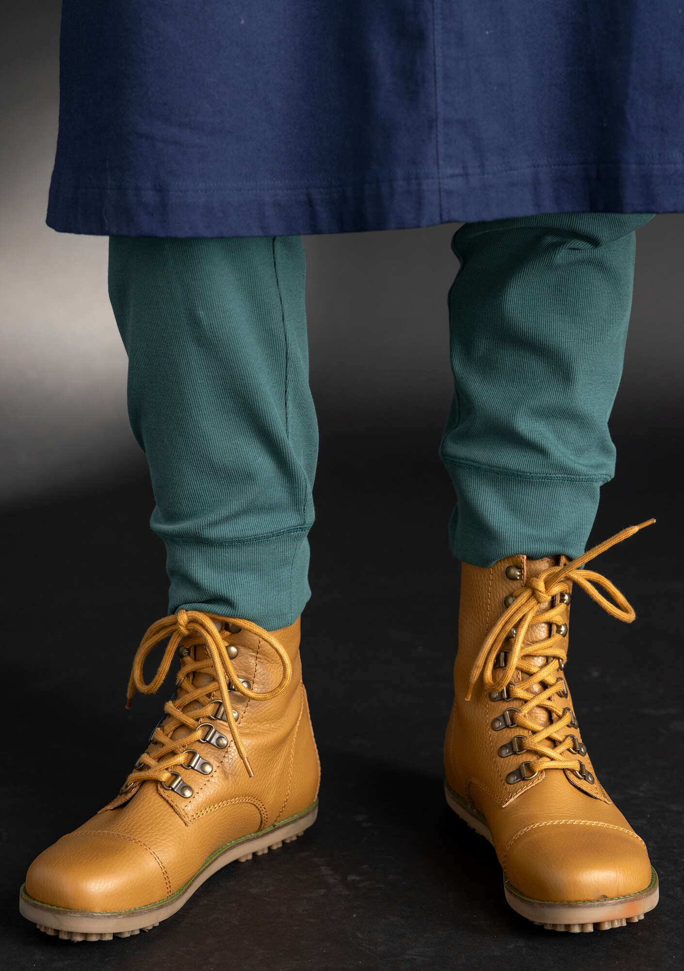 Organic cotton ribbed jersey leggings