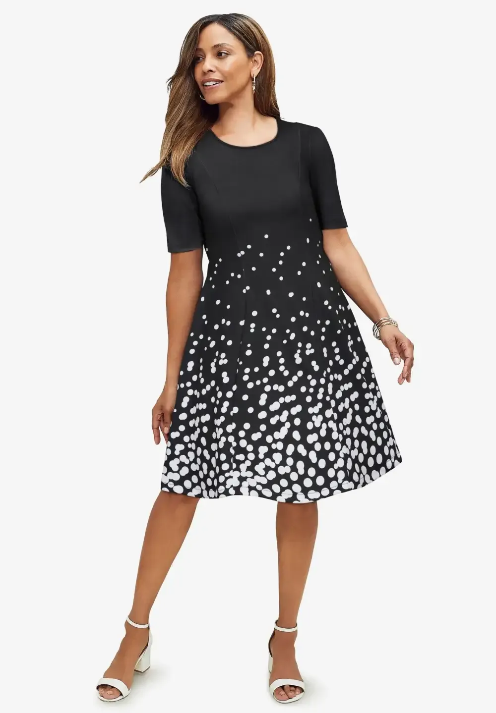 Stretch Ponte Flare Dress