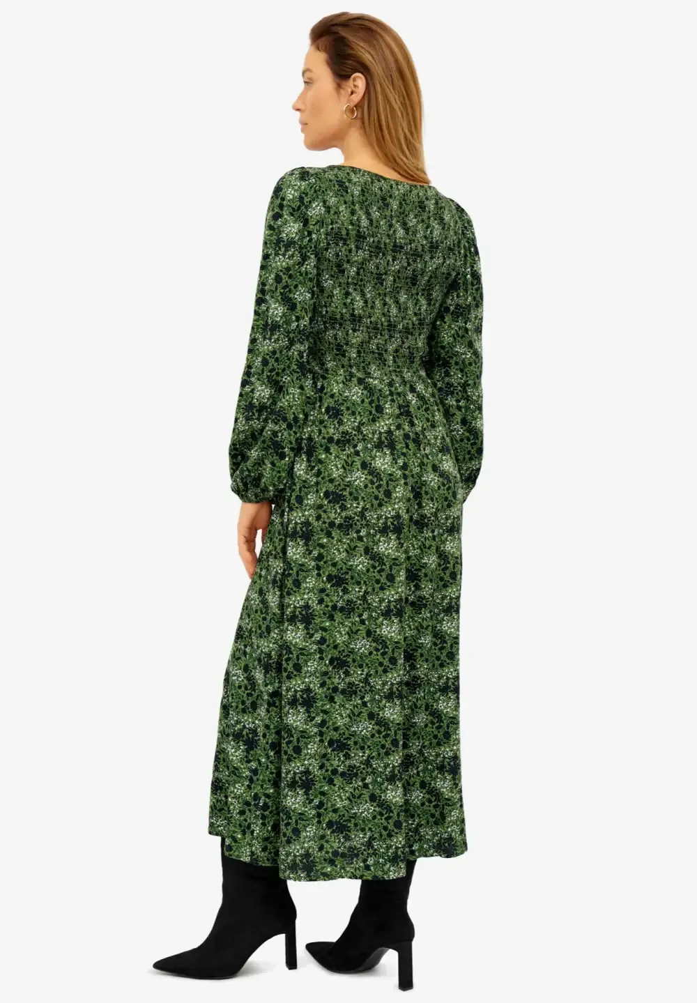 Smocked Bodice Tiered Midi Dress