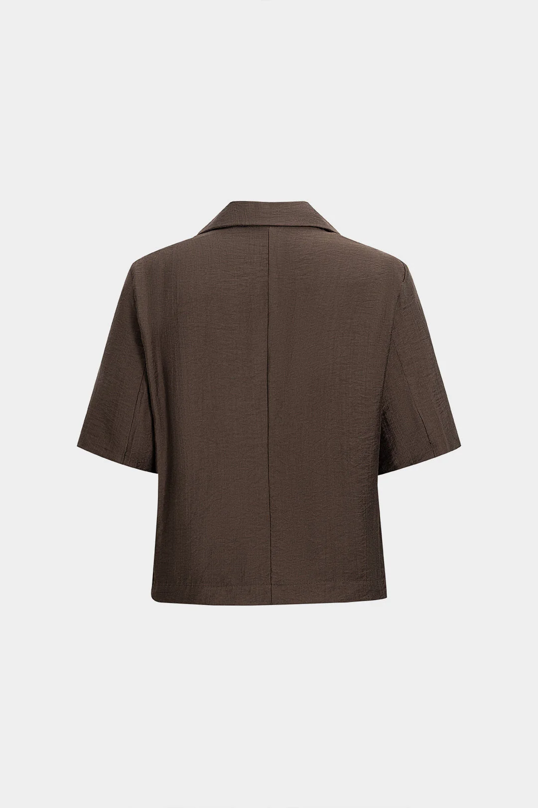 Solid Button Short-Sleeve Shirt