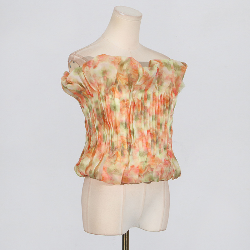 Ceona Strapless Pleated Top