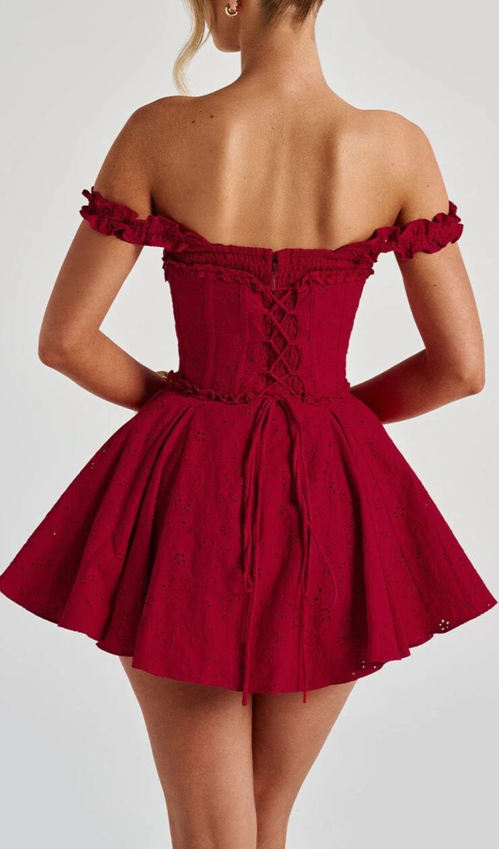 Georges Red Strappy Corset Mini Dress