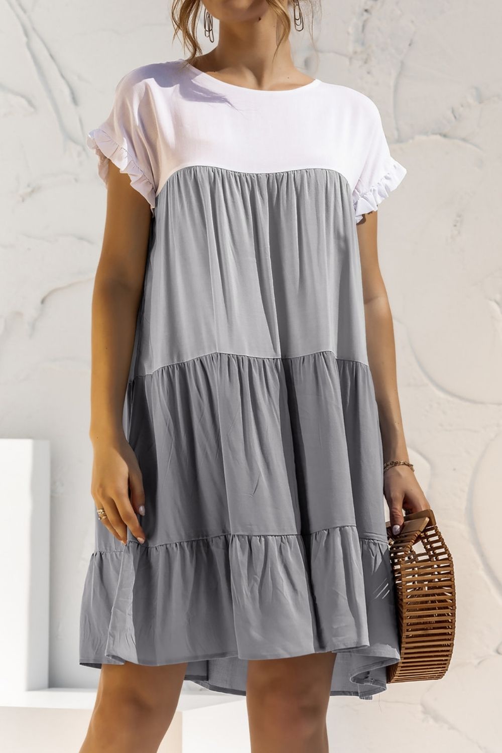 Summer Women OverSize Loose Dress 2021 New Arrival Ladies Casual Short Sleeve Big Ruffles Cupcake Dress Female Beach Dresses