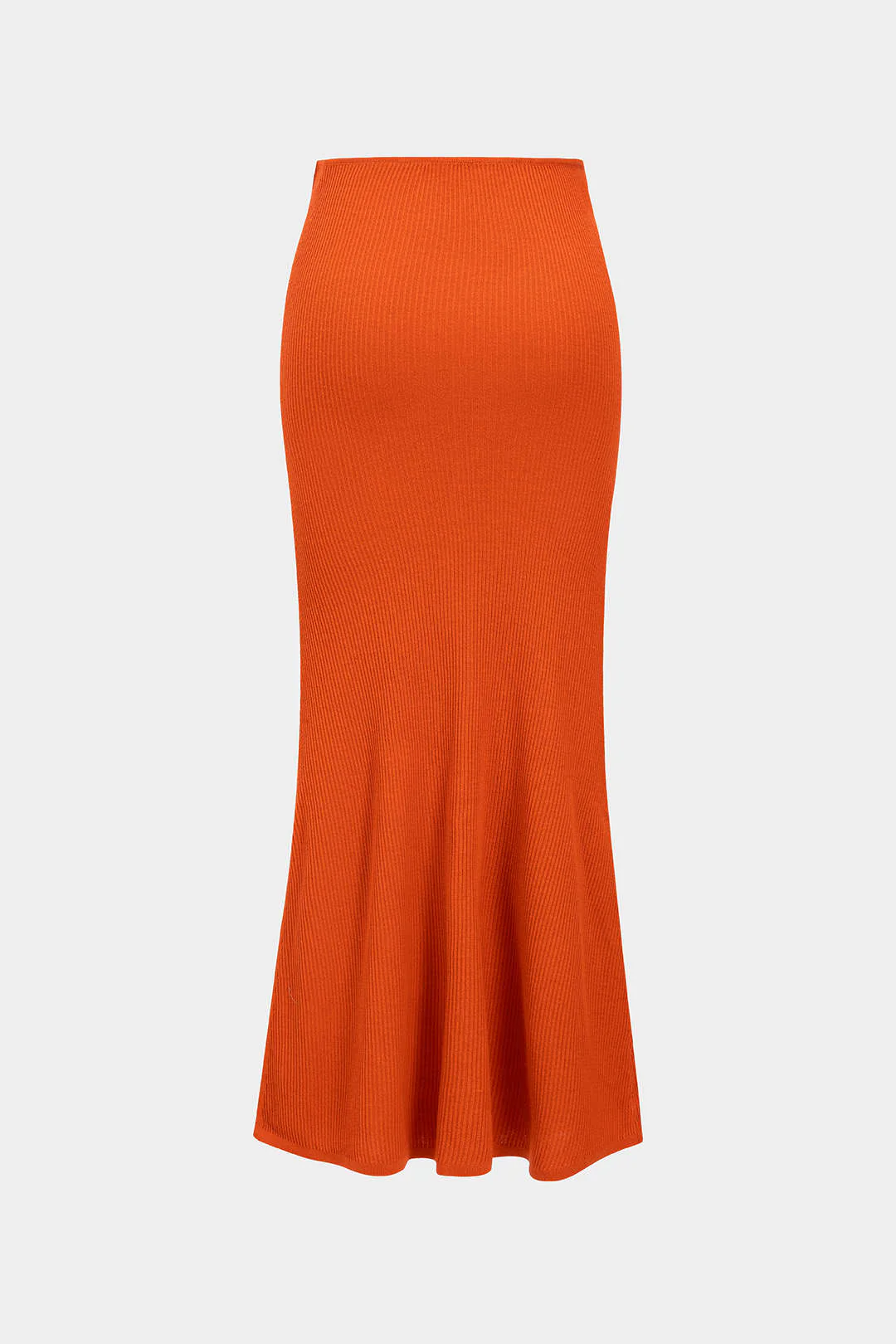 Solid Knit Slit Skirt