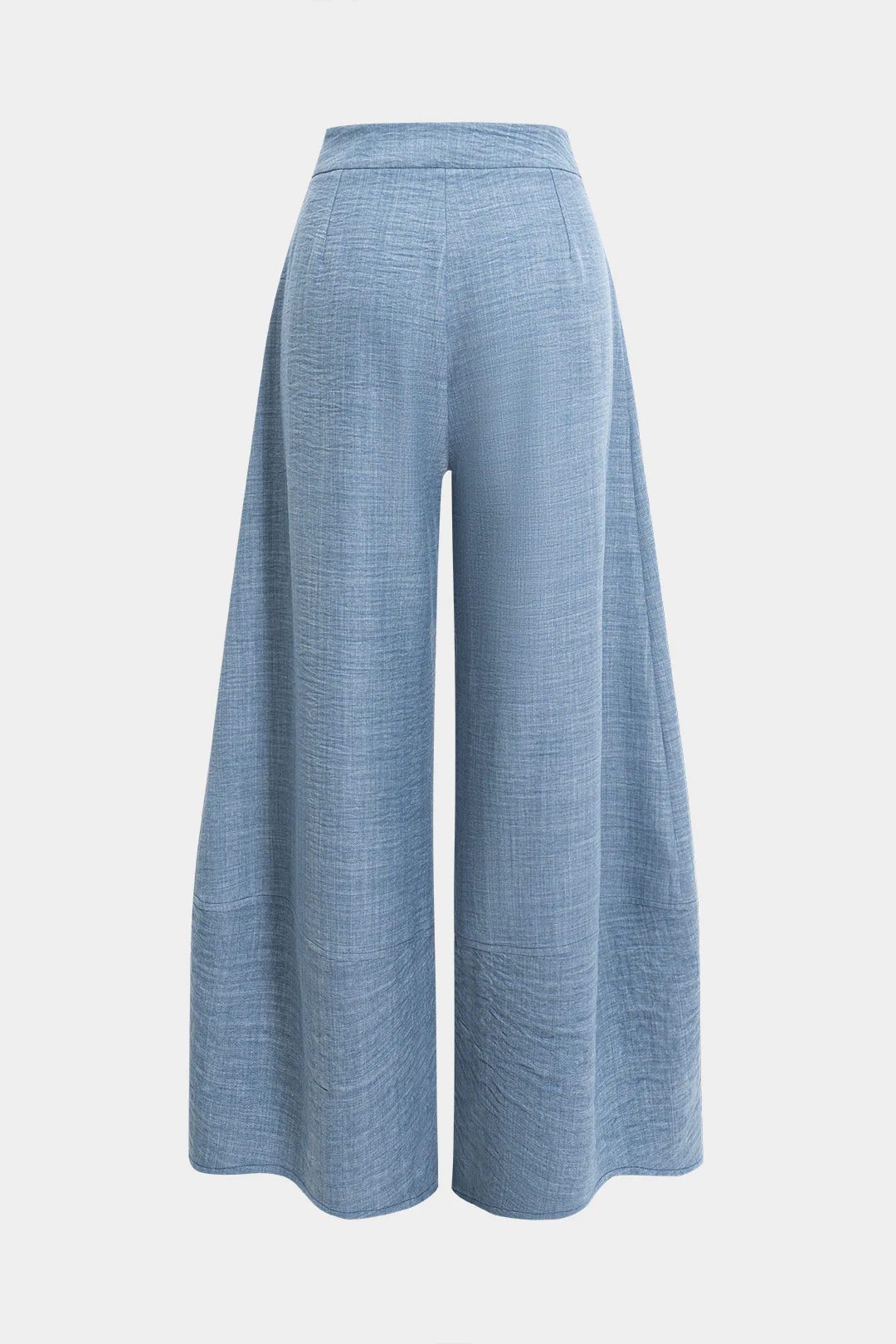 Ruched Zipper Pocket Wide Leg Trousers