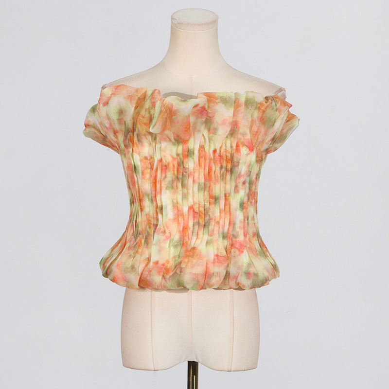 Ceona Strapless Pleated Top