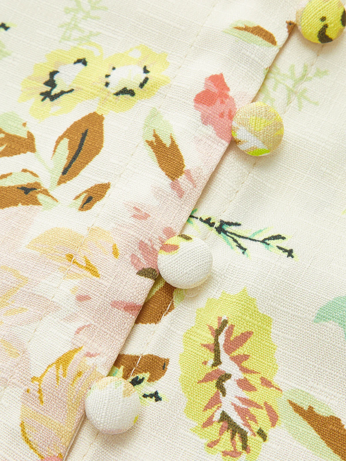 Floral Print Button Detail Dress With Belt