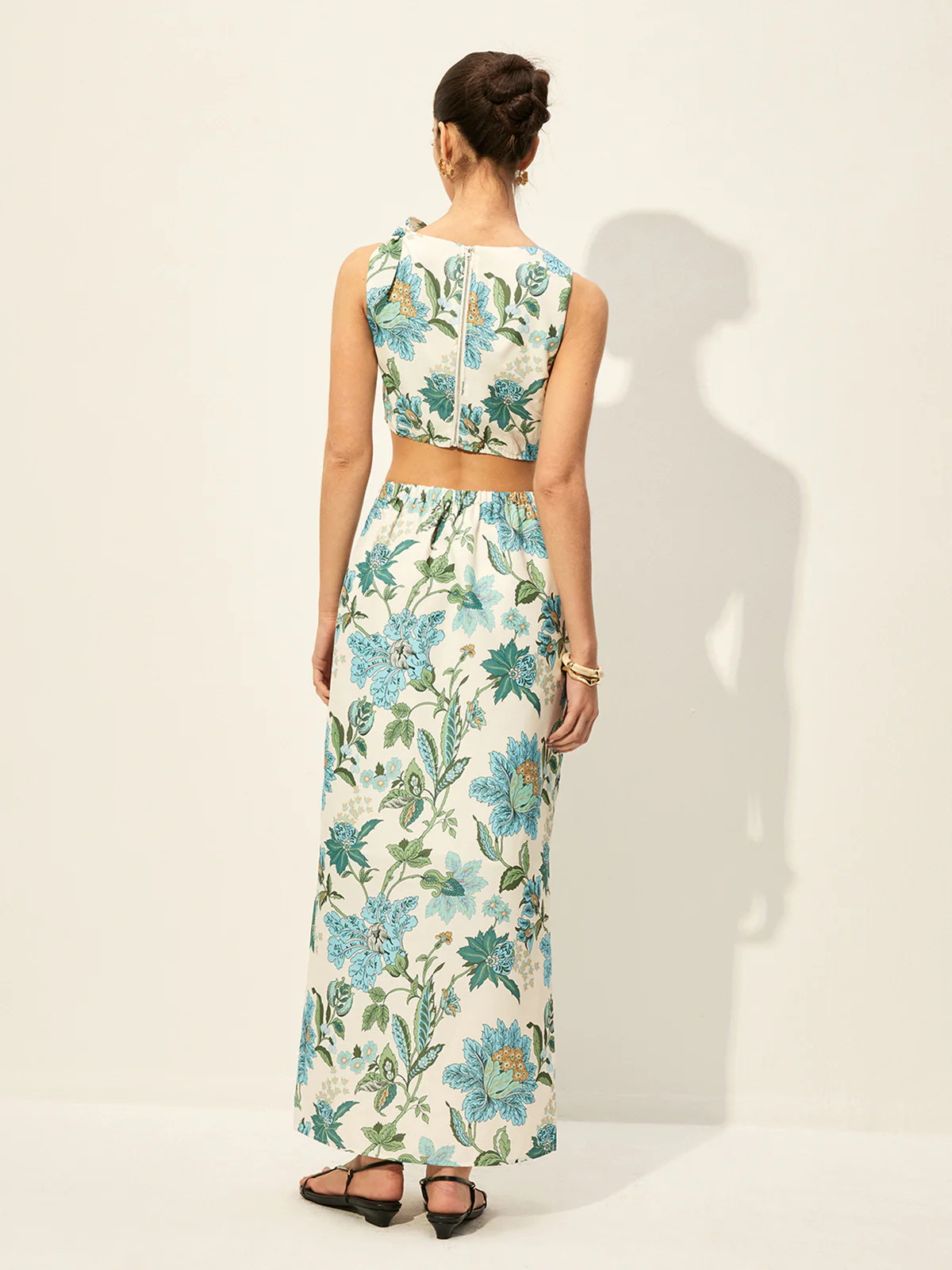 Floral Print Cut-Out Dress