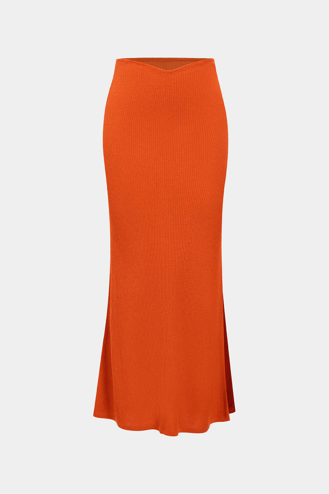 Solid Knit Slit Skirt